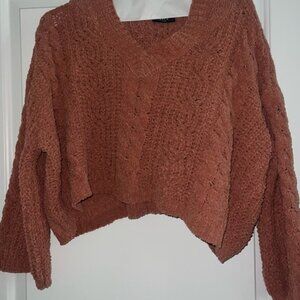 Cable Knit Sweater - Rust